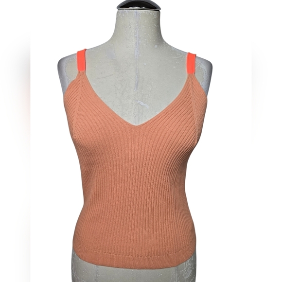 J. Crew Tops - J. Crew Ribbed V Neck Knit Tank Top Peach S